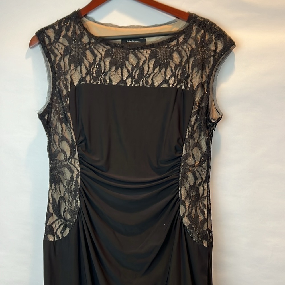 R&M Richards Maxi Black Dress with lace with glitter sparkles